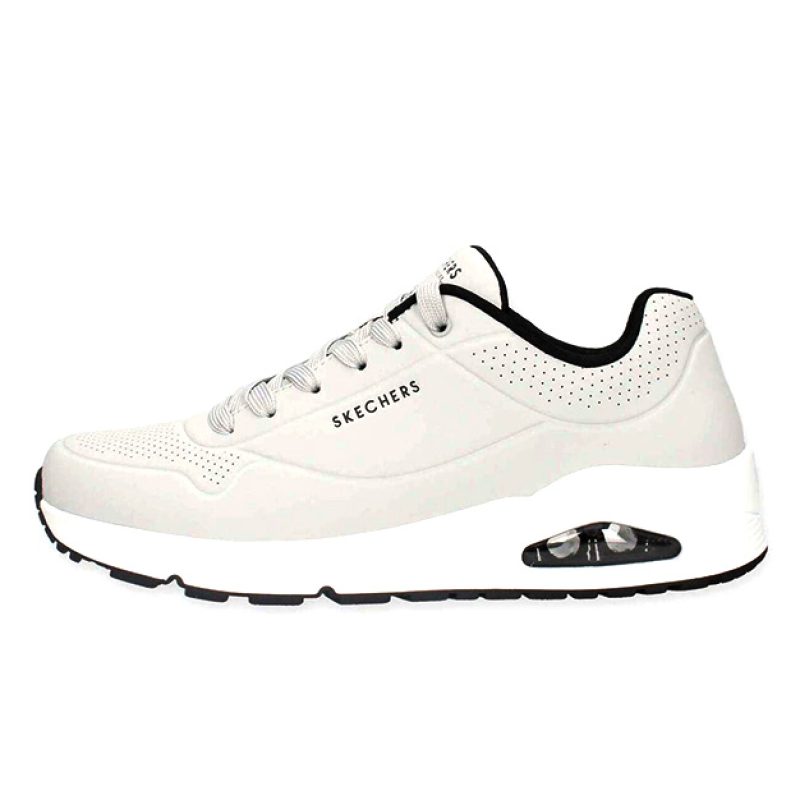 Sneaker Uomo SKECHERS in pelle - 52458LGBK LIGHT GREYBLACK