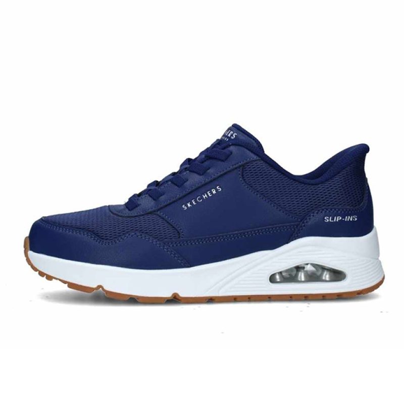 Sneaker Uomo SKECHERS in maglia ingegnerizzata e pelle - 183022NVY NAVY