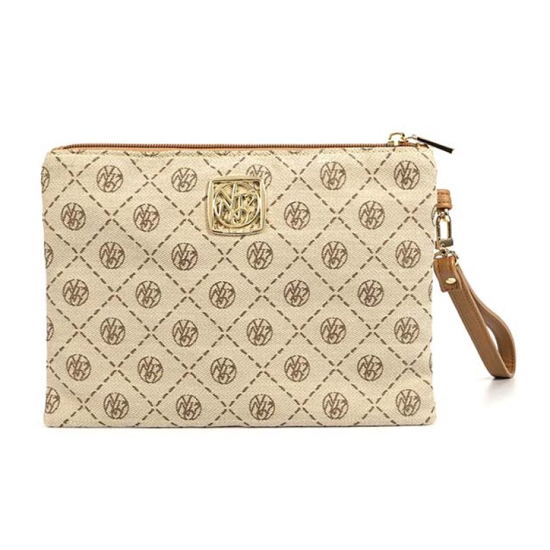 Pochette Donna YNOT? in tessuto - ROM-343S3 NUT