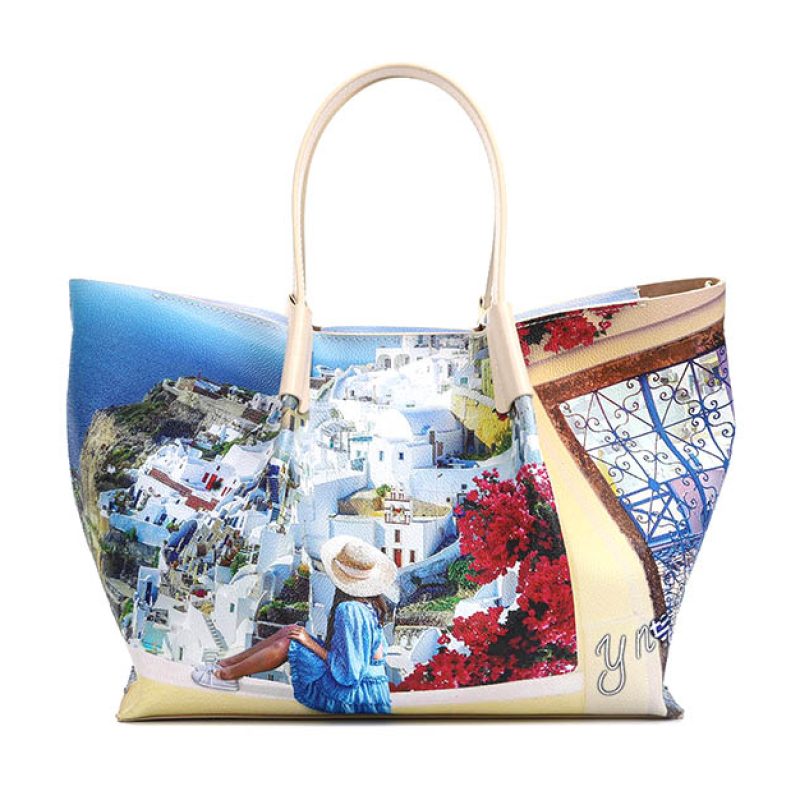 Shopping a mano/spalla Donna YNOT? in goffrato - YES-708S5 GREEK SUMMER