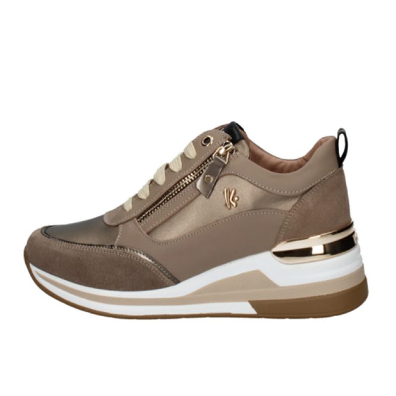 Sneaker Donna KEYS in pelle e camoscio - K-9811 DODOTAUPECREMA