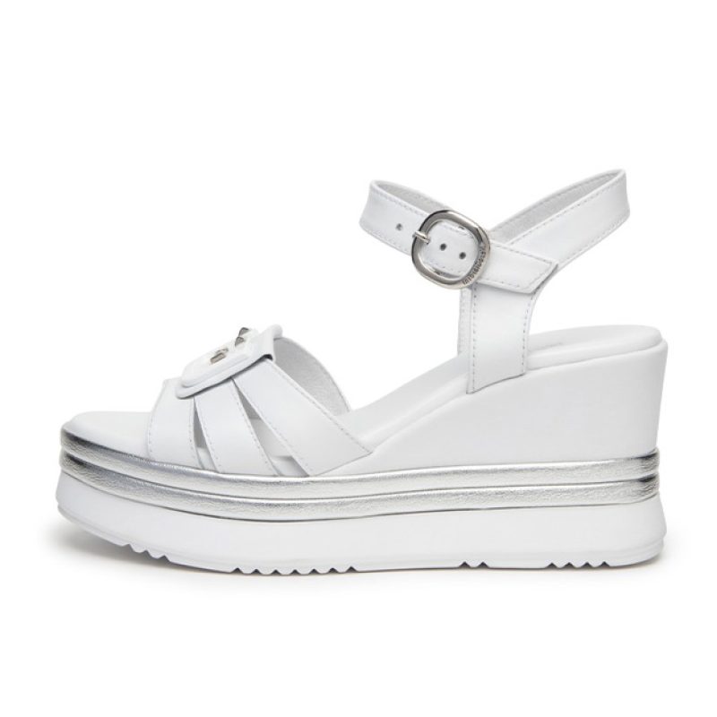 Sandalo Donna NERO GIARDINI in pelle - E410570707 BIANCO