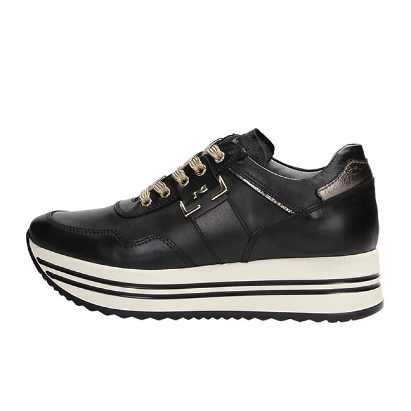 Sneaker Donna NERO GIARDINI in pelle - I308380D/100 NERO