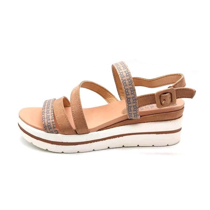Sandalo Donna LANCETTI in ecopelle - LT505SD BEIGE