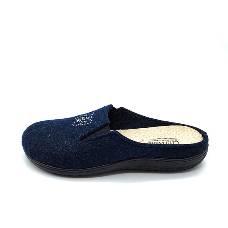 Ciabatta Donna Cliawalk in tessuto caldo - FLY13 BLU