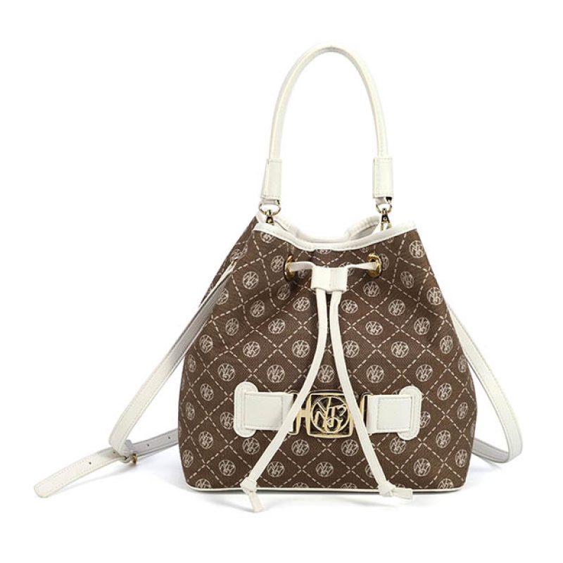 Secchiello Donna YNOT? in tessuto ed inserti in pelle - ROM-09S3 WHITE