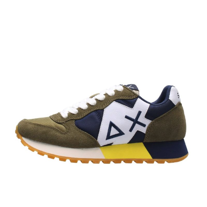 Sneaker Uomo SUN68 in tessuto e pelle - JAKI TRICOLORS Z32111 MILITARE/NAVY BLUE
