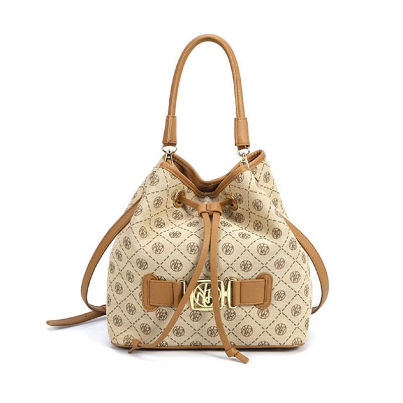 Secchiello Donna YNOT? in tessuto ed inserti in pelle - ROM-09S3 NUT