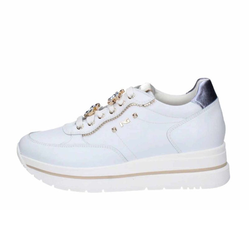 Sneaker Donna NERO GIARDINI in pelle - E512907D707 BIANCO