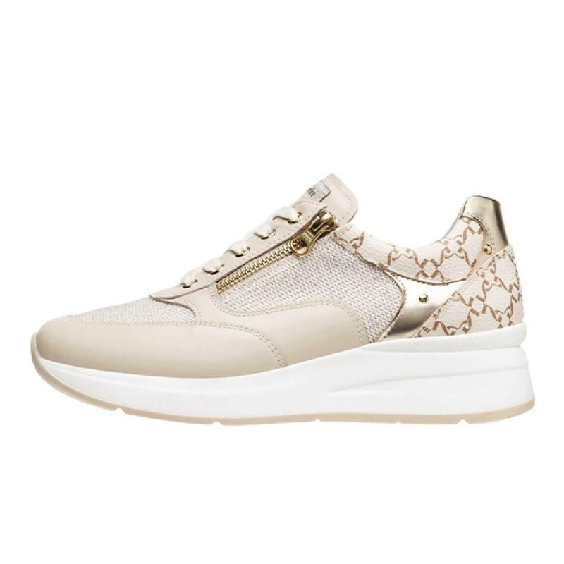 Sneaker Donna NERO GIARDINI in pelle e tessuto - E512930D710 MILK