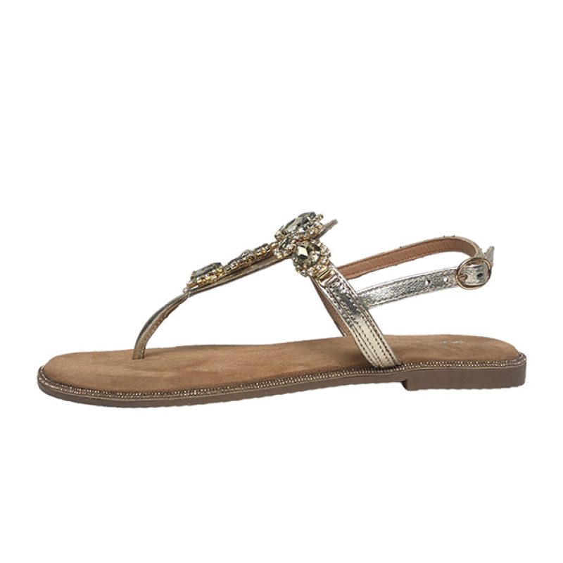 Sandalo infradito gioiello Donna KEYS in pelle - K-7950 GOLD