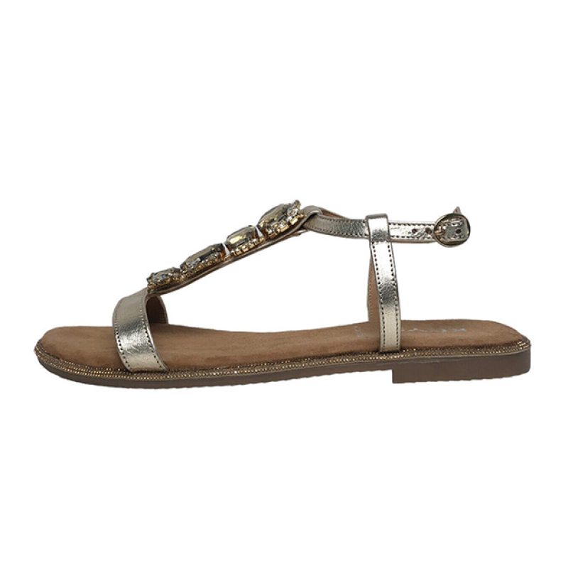 Sandalo infradito gioiello Donna KEYS in pelle - K-7952 GOLD