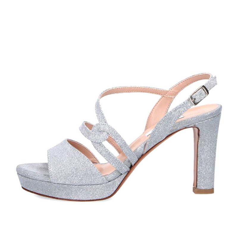 Sandalo Donna L'AMOUR BY ALBANO in pelle glitterata - 033 NIGHT ARGENTO