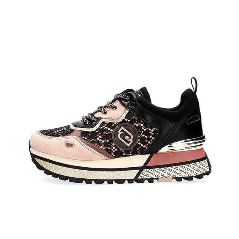 Sneaker Donna in camoscio, tessuto e pelle