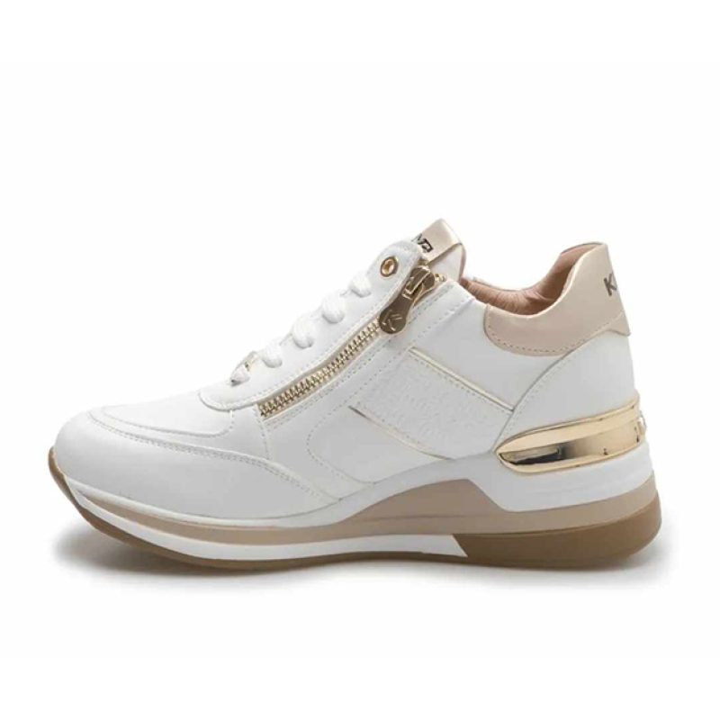 Sneaker Donna KEYS in pelle - K-9815 WHITEGOLD