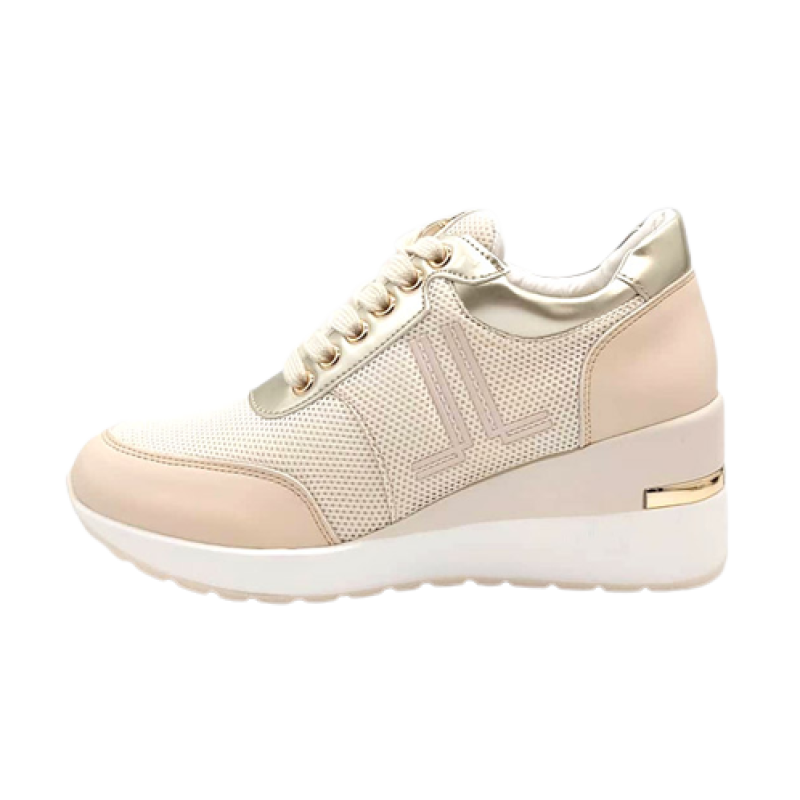 Sneaker Donna LANCETTI in tessuto mesh ed ecopelle - LT94821SD BEIGE