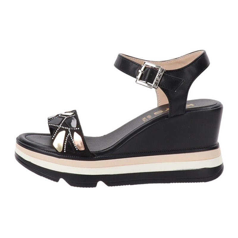 Sandalo Donna KEYS in pelle - K-8132 BLACK