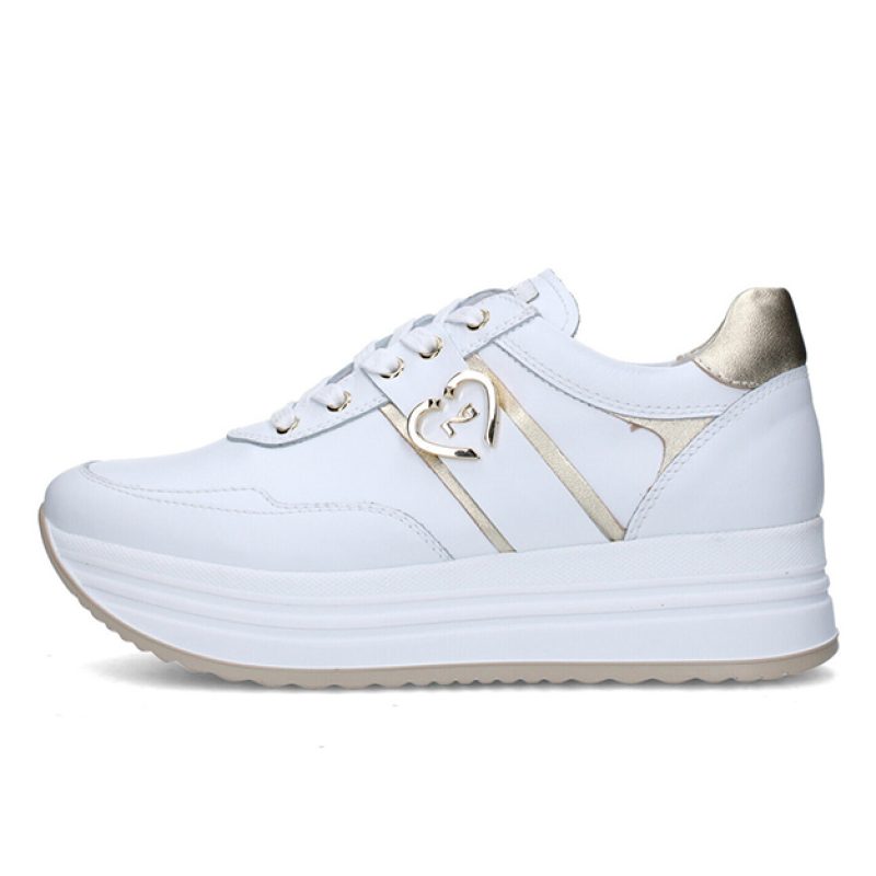 Sneaker Donna NERO GIARDINI in pelle - E512910D/707 BIANCO