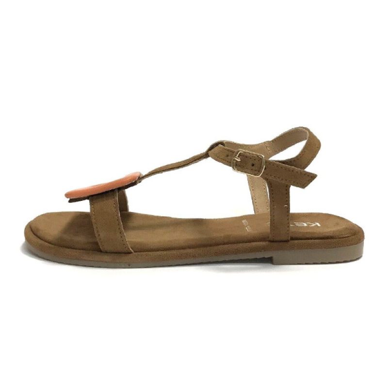 Sandalo Donna KEYS in camoscio - K-7971 NOCCIOLA