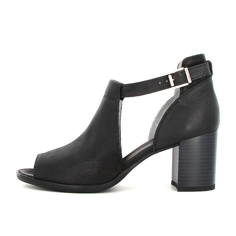 Tronchetto Donna open-toe NERO GIARDINI in pelle - E306290D/100 NERO