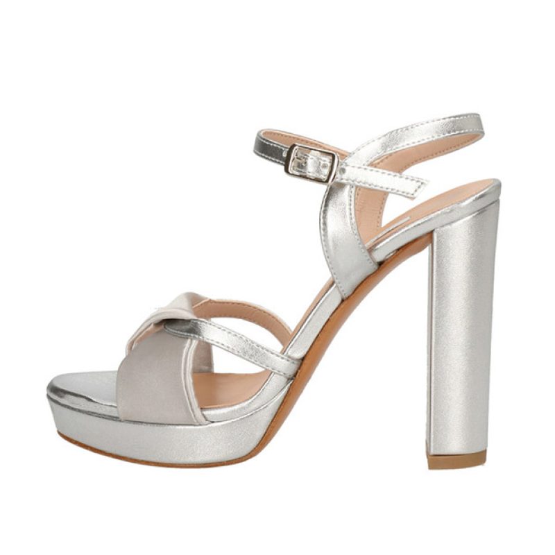 Sandalo Donna L'AMOUR BY ALBANO in pelle - 028 METAL ARGENTO