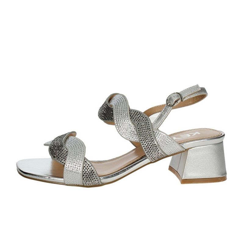 Sandalo Donna KEYS in pelle - K-7906 SILVER