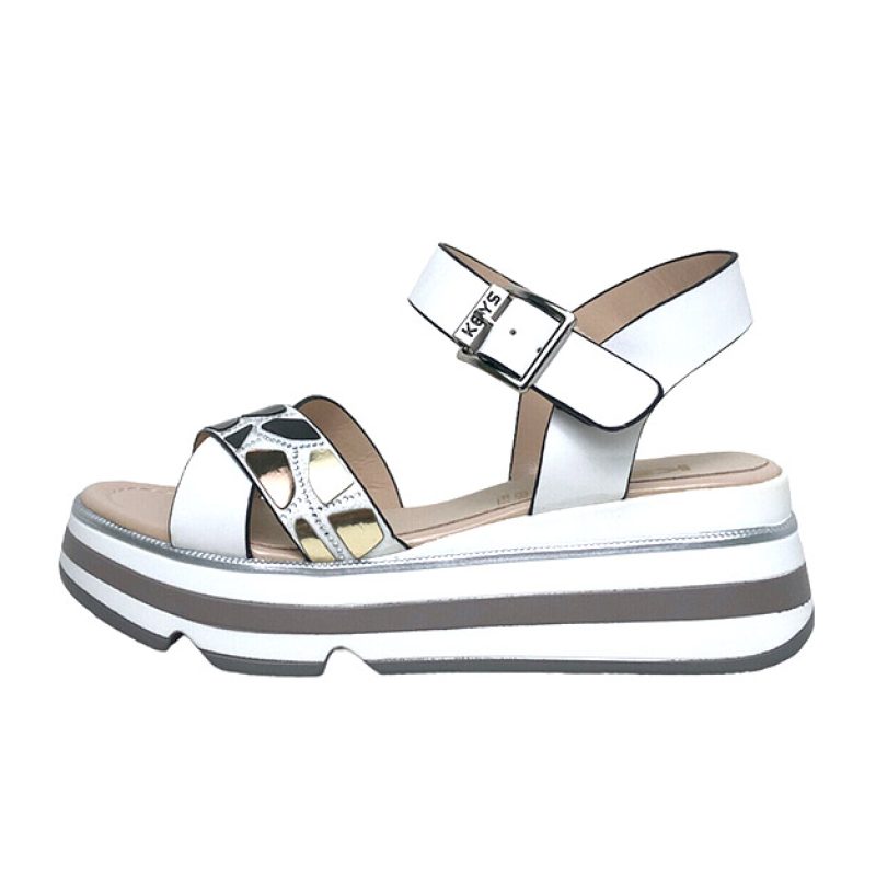 Sandalo Donna KEYS in pelle - K-8170 WHITE