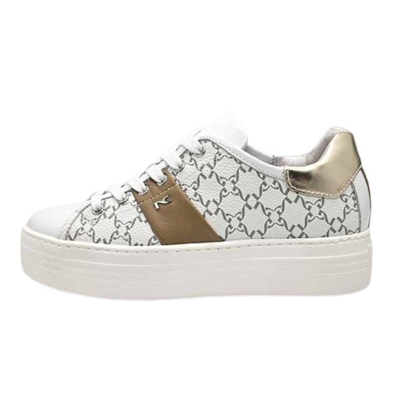 Sneaker Donna NERO GIARDINI in pelle - E409954D/707 BIANCO