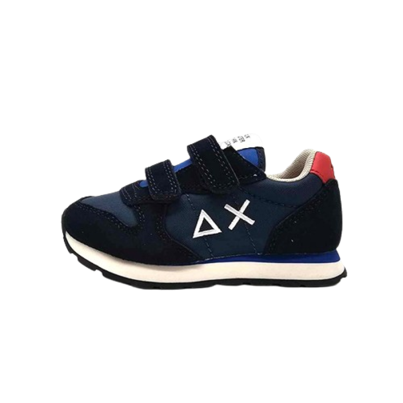 Sneaker Bimbo SUN68 TOM SOLID in tessuto e camoscio - Z34301B BOY'S TOM SOLID BABY NAVY BLU