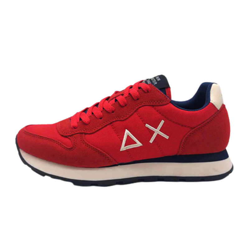 Sneaker Uomo SUN68 in tessuto e camoscio - TOM SOLID NYLON Z43101 ROSSO