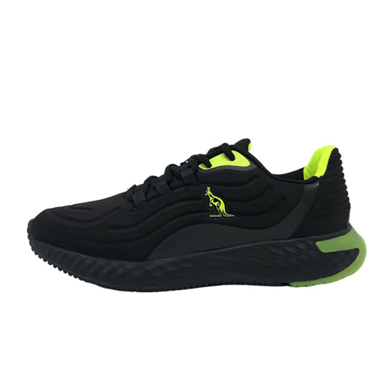 Sneaker Uomo AUSTRALIAN in ecopelle e tessuto traspirante nylon - AU32M106-BE02 BLACK FL YELLOW SCORPION