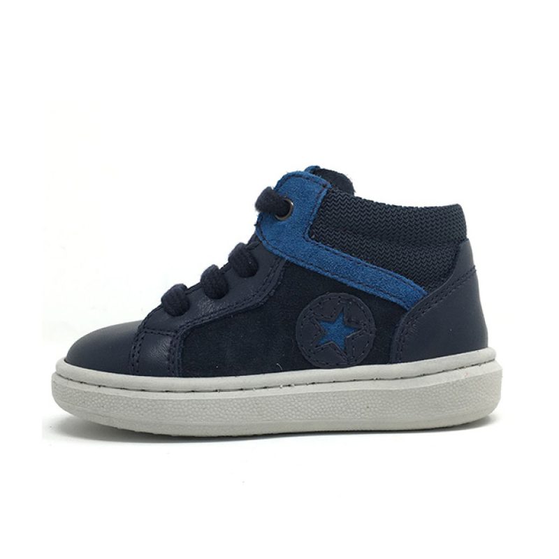 Sneaker alta Bimbo Nero Giardini in pelle e camoscio - I123925M/200