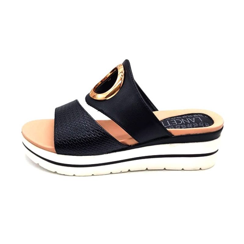 Sandalo Donna LANCETTI in ecopelle - LT507SD BLACK
