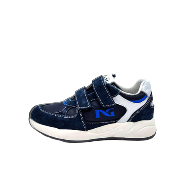 Sneaker Bambino NERO GIARDINI TEENS in camoscio e tessuto tecnico - E234221M/207 BLU