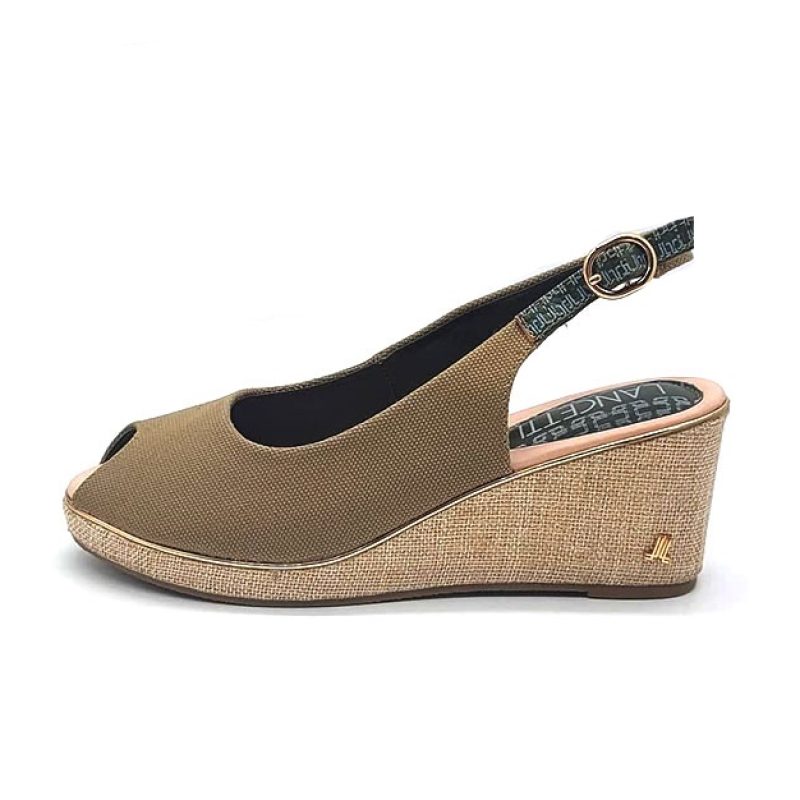 Sandalo Donna LANCETTI in tessuto - LT211SD MILITARY GREEN