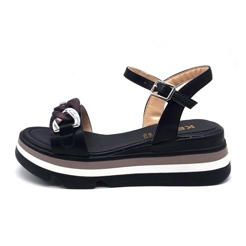 Sandalo Donna KEYS in pelle - K-8171 BLACK