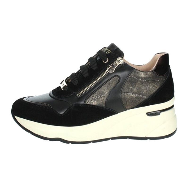 Sneaker Donna KEYS in pelle e camoscio - K-8400 BLACKBRONZOTAUPE