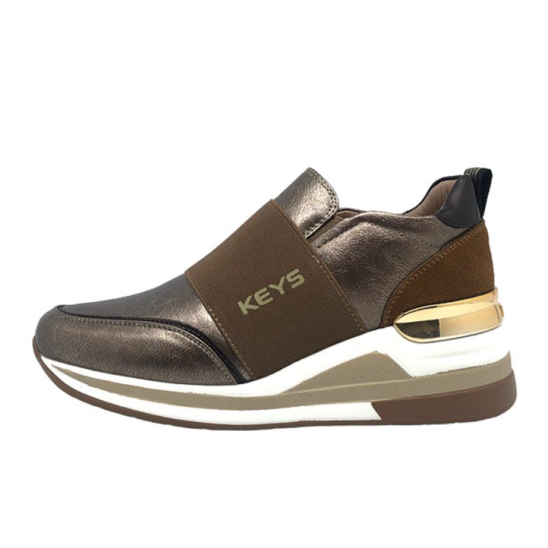 Sneaker Donna KEYS in pelle e camoscio - K-8320 BRONZOCOGNAC