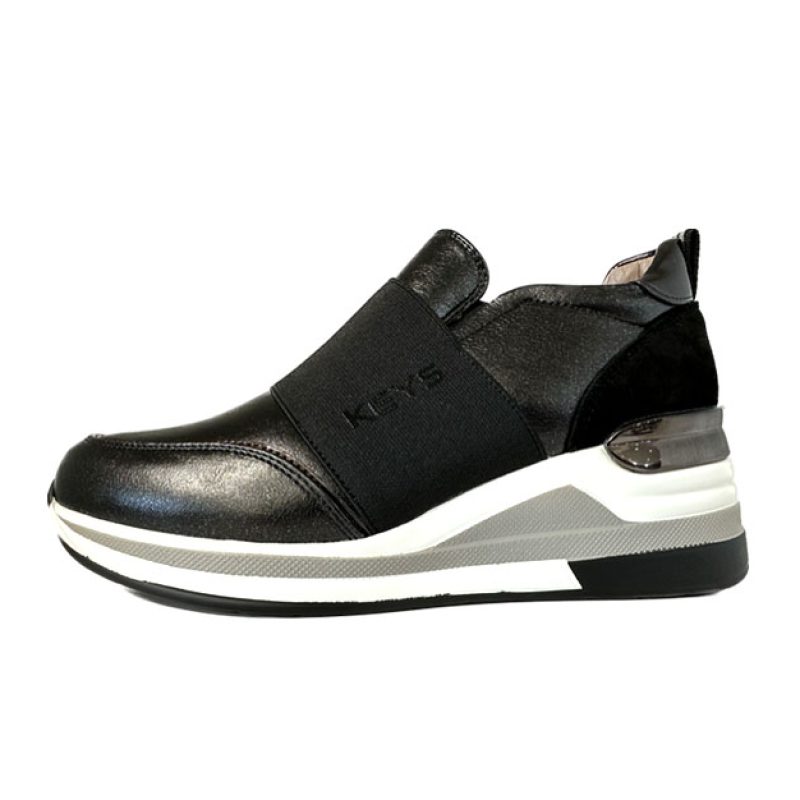 Sneaker Donna KEYS in pelle e camoscio - K-8320 BLACK/BRONZO