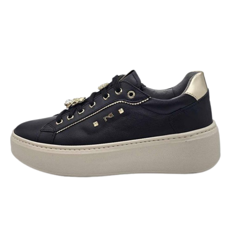 Sneaker Donna NERO GIARDINI in pelle - I411621D/100 NERO