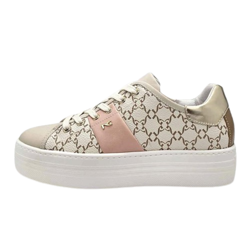 Sneaker Donna NERO GIARDINI in pelle - E409956D/710 MILK