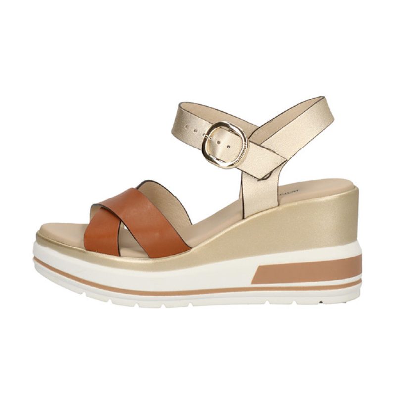 Sandalo Donna NERO GIARDINI in pelle - E218737D/329 COGNAC