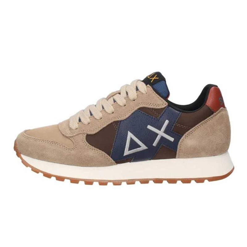 Sneaker Uomo SUN68 in tessuto nylon e camoscio - JAKI BICOLOR Z44114 BEIGE SCURO