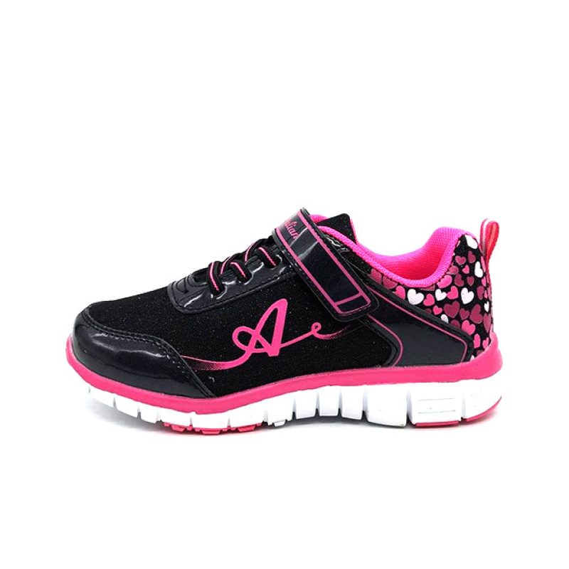 Sneaker Bambina in tessuto glitterato ed ecopelle lucida - AM540 BLACK
