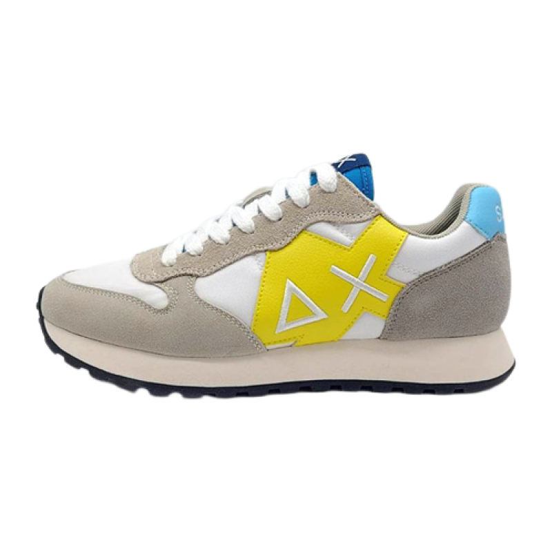 Sneaker Uomo SUN68 in tessuto e camoscio - JAKI SUMMER TIME Z33115 BIANCO/GIALLO