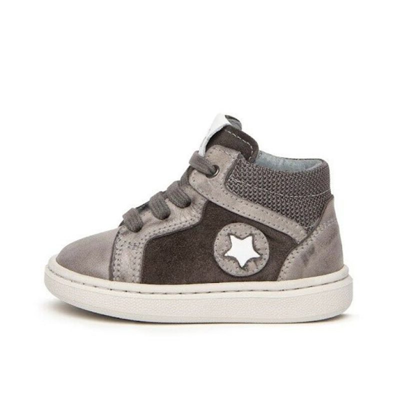 Sneaker alta Bimbo Nero Giardini in pelle e camoscio - I023925M/104