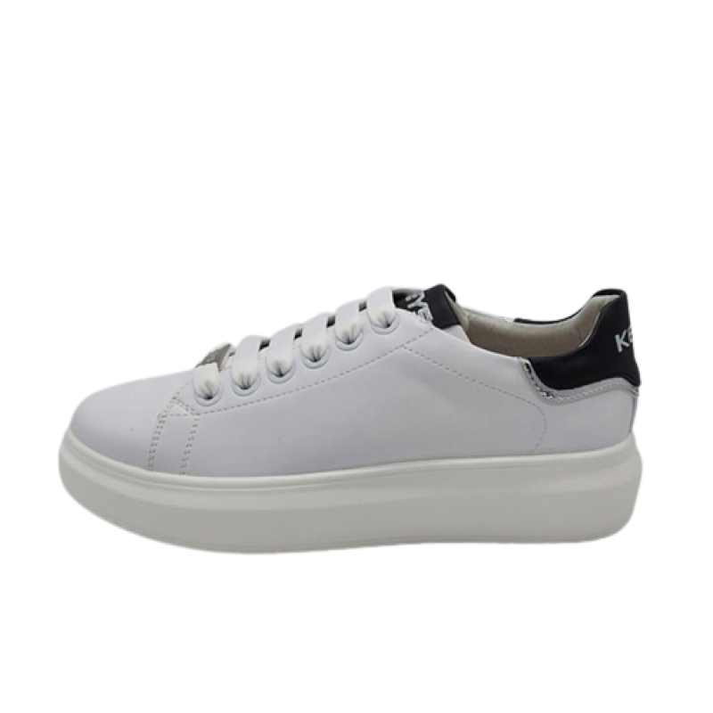 Sneaker Donna KEYS in pelle ed ecopelle - K-6004 WHITE/BLACK
