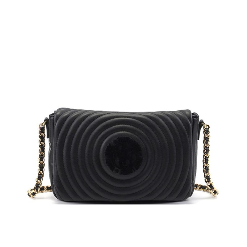 Tracolla media trapuntata Donna YNOT? in ecopelle - ROU-001S2 BLACK
