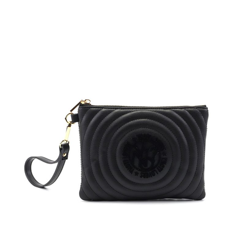 Pochette Small trapuntata Donna YNOT? in ecopelle - ROU-011S2 BLACK