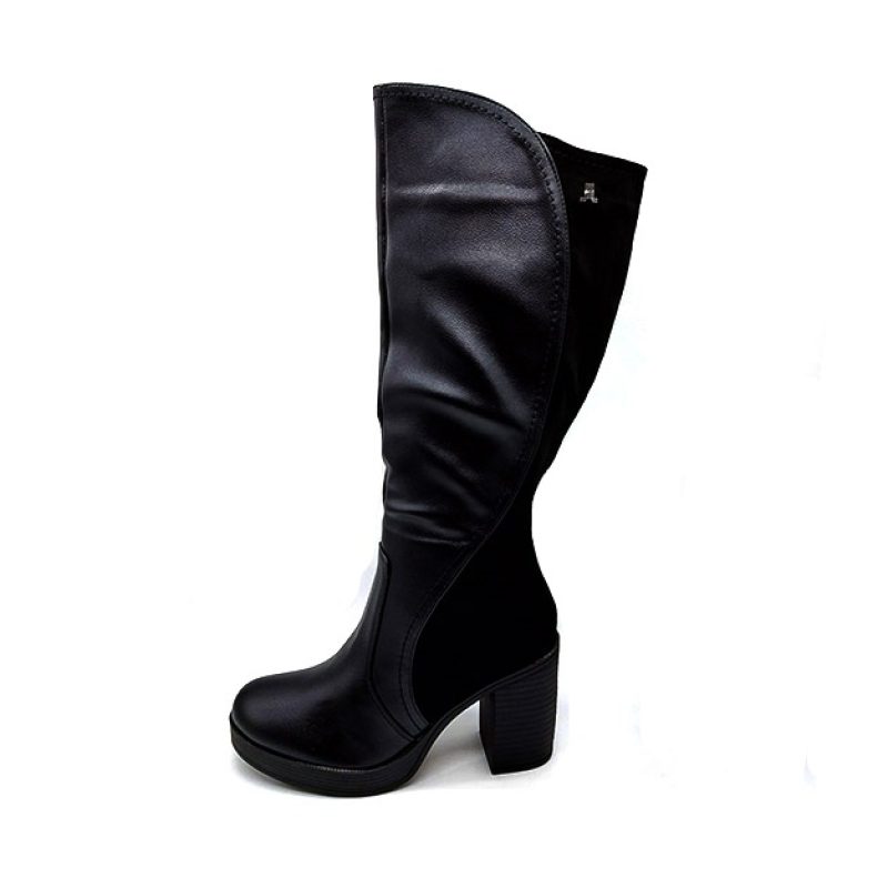 Stivale Donna Lancetti in pelle e camoscio - LT015SD BLACK